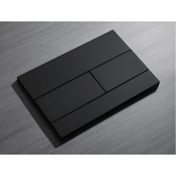 Панель змиву Koer KT-0603-05 240x160x10mm пластикова, кнопка лінійна (колір чорний матовий) (KR5320)