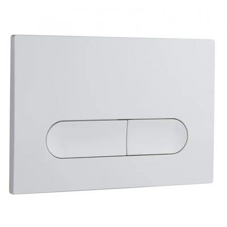 Панель змиву Koer KT-0608-03 240x160x10mm пластикова, кнопка закруглена (колір білий) (KR6123)