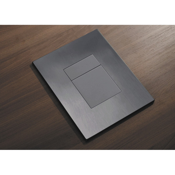 Панель змиву Koer KT-0607-07 157x198x10mm пластикова, кнопка квадратна (колір графіт) (KR5345)