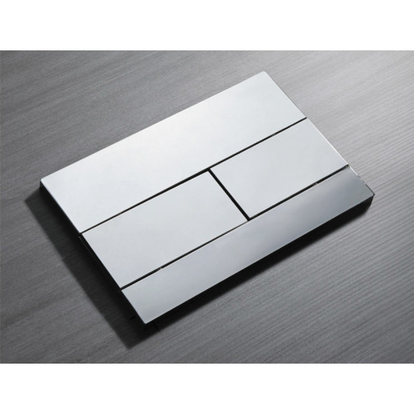 Панель змиву Koer KT-0603-01 240x160x10mm пластикова, кнопка лінійна (колір хром) (KR5319)