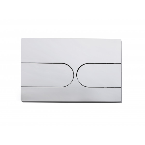 Панель змиву Koer KT-0604-01 240x160x10mm пластикова, кнопка закруглена (колір хром) (KR5323)