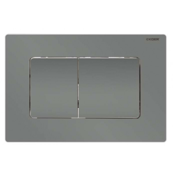 Панель змиву Koer KT-0602-07 240x160x10mm пластикова, кнопка квадратна (колір графіт) (KR5183)