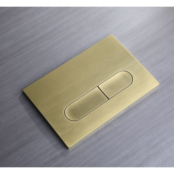 Панель змиву Koer KT-0608-12 240x160x10mm пластикова, кнопка закруглена (колір матове золото) (KR6126)
