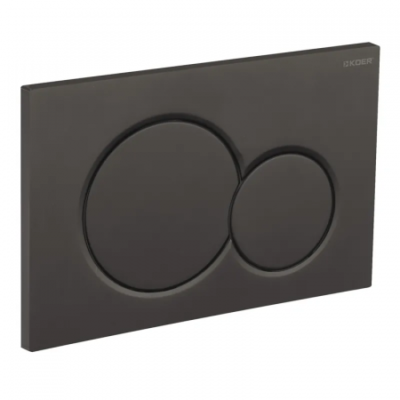 Панель змиву Koer KT-0601-05 240x160x10mm пластикова, кнопка кругла (колір чорний матовий) (KR5176)