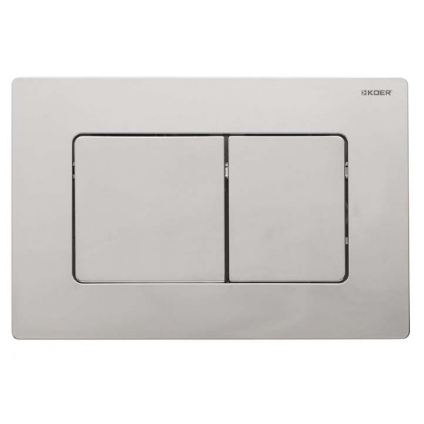 Панель змиву Koer KT-0602-02 240x160x10mm з нержавіючої сталі, кнопка квадратна SUS304 (KR5179)
