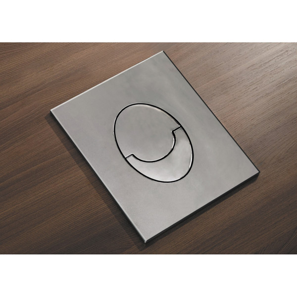 Панель змиву Koer KT-0606-01 157x198x10mm пластикова, кнопка закруглена (колір хром) (KR5342)