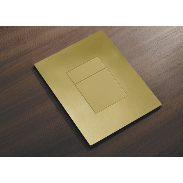 Панель змиву Koer KT-0607-12 157x198x10mm пластикова, кнопка квадратна (колір матове золото) (KR5715)