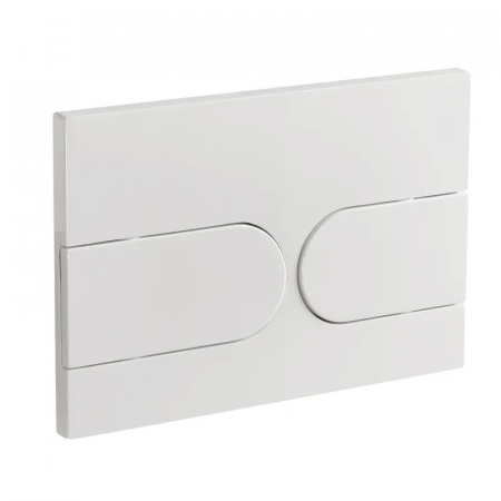 Панель змиву Koer KT-0604-03 240x160x10mm пластикова, кнопка закруглена (колір білий) (KR5322)