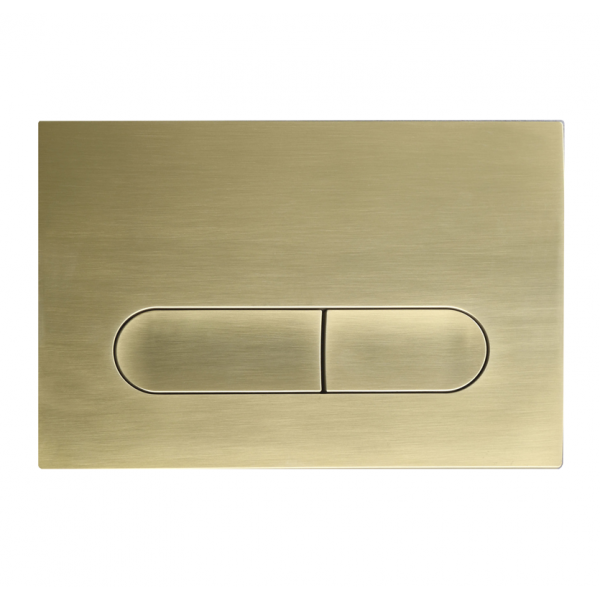 Панель змиву Koer KT-0608-12 240x160x10mm пластикова, кнопка закруглена (колір матове золото) (KR6126)