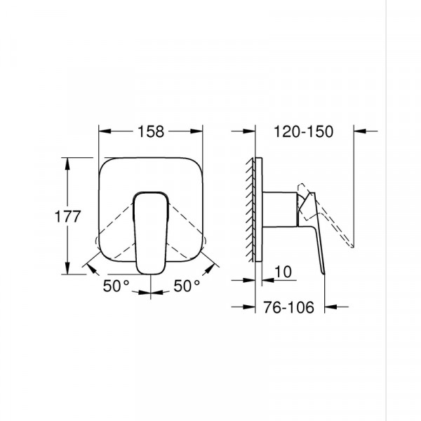 Однорычажный смеситель для душа Grohe Cubeo (1017770000)