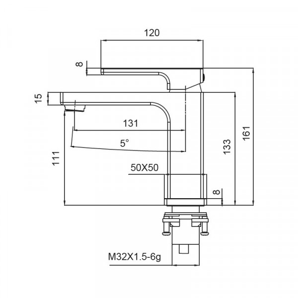 Змішувач для умивальника KOER KB-10009-01 (Колір хром) (KR3498)