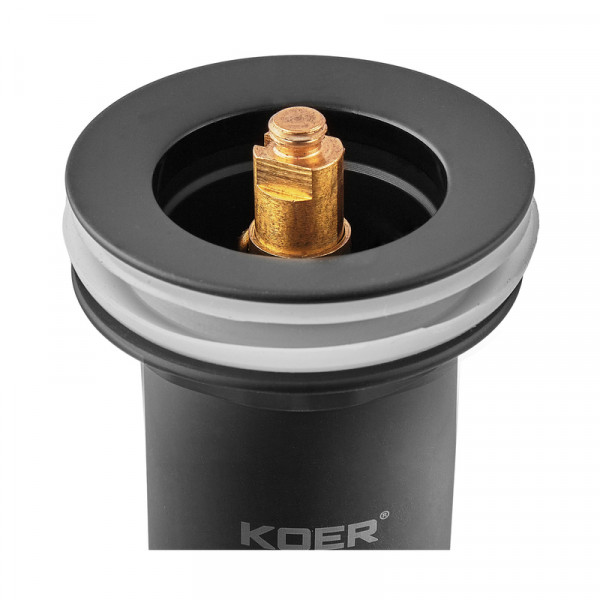 Донный клапан для раковины Koer PW-07-05 1 1/4'' с переливом автоматический СLICK-СLACK (Цвет черный) (KR5785)