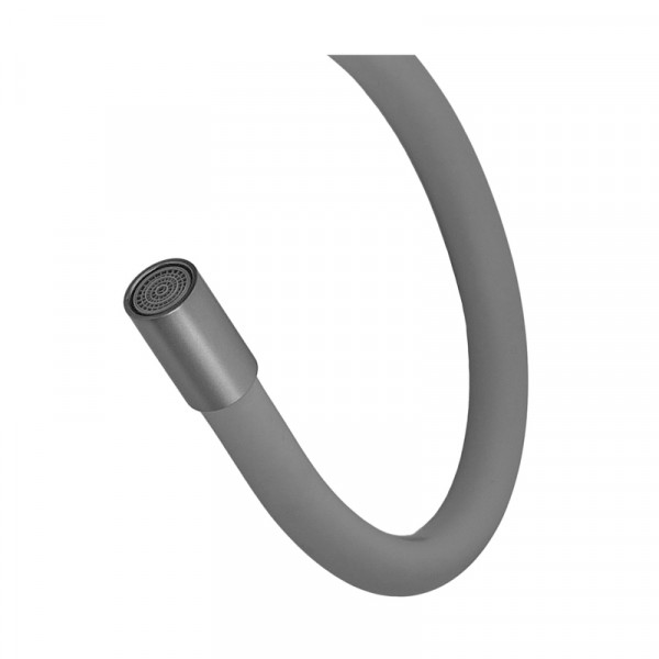Смеситель для кухни с силиконовым изливом Champion EZA-011 Graphite REFL.Gray из нерж.стали (излив серый) (CH6566)