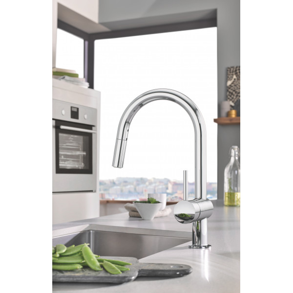 Смеситель для кухни с выдвижным изливом Grohe Minta (32321002)