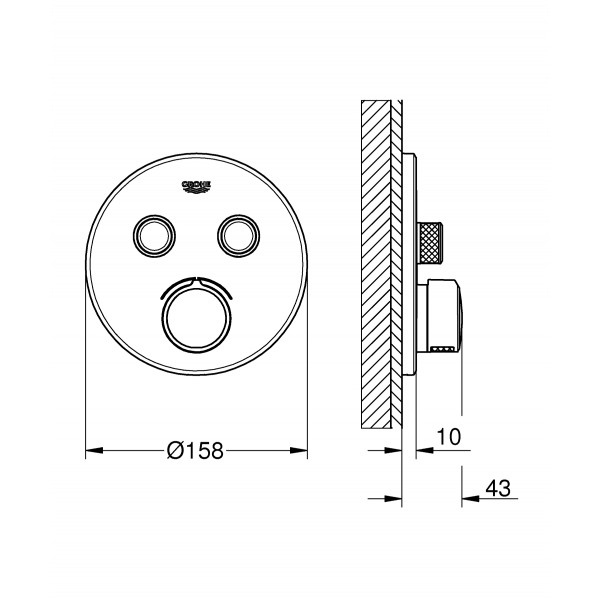 Смеситель скрытого монтажа на 2 потребителя Grohe SmartControl Mixer (29145000)