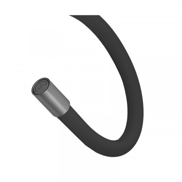 Смеситель для кухни с силиконовым изливом Champion EZA-011 Graphite REFL.Black из нерж.стали (излив черный) (MX9555)
