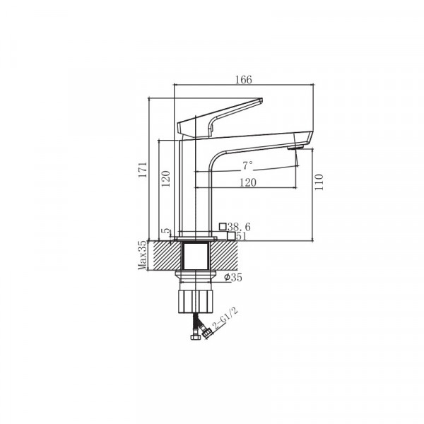 Змішувач для умивальника Haiba Turin 001 Nut (HB9655)