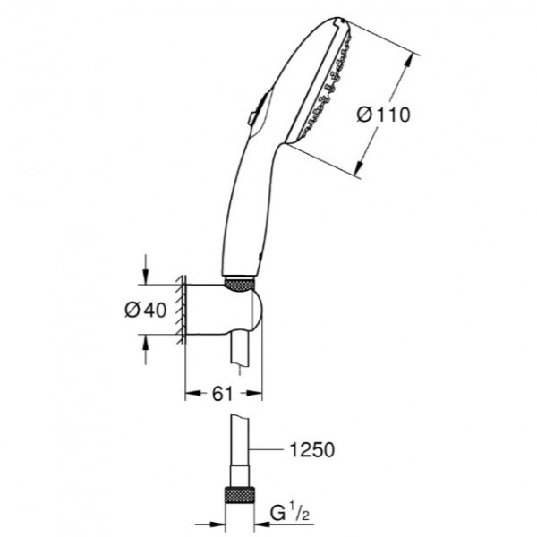Душевой набор Grohe Tempesta 110 2 режима струи (Rain, Jet) (261642433)