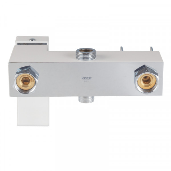 Душова колона KOER KB-58007-04 зі змішувачем водоспад, 3 функції (Колір хром+білий) (KR5161)