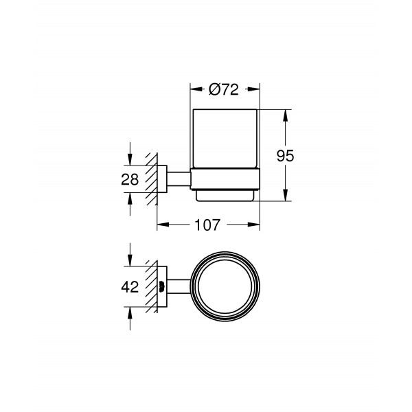 Стакан для зубных щеток Grohe Essentials Cube New (40755001)