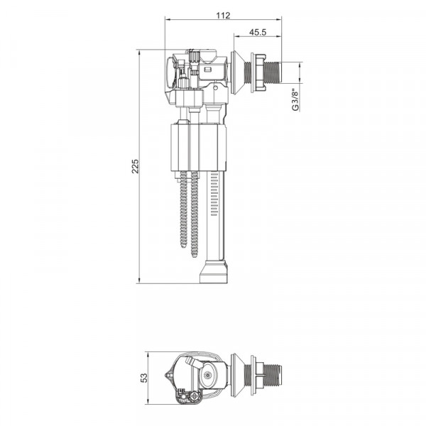 Арматура НАПОВНЮВАЛЬНА KOER KT-0107-3/8