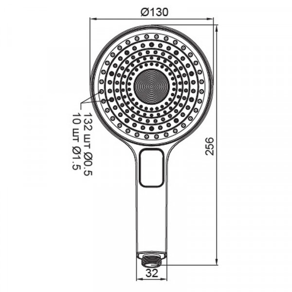 Лейка для душа Koer KP-0403-01 (3 функции) (KR4991)
