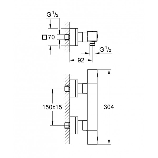 Термостат для душа Grohe Grohtherm Cube (34488000)