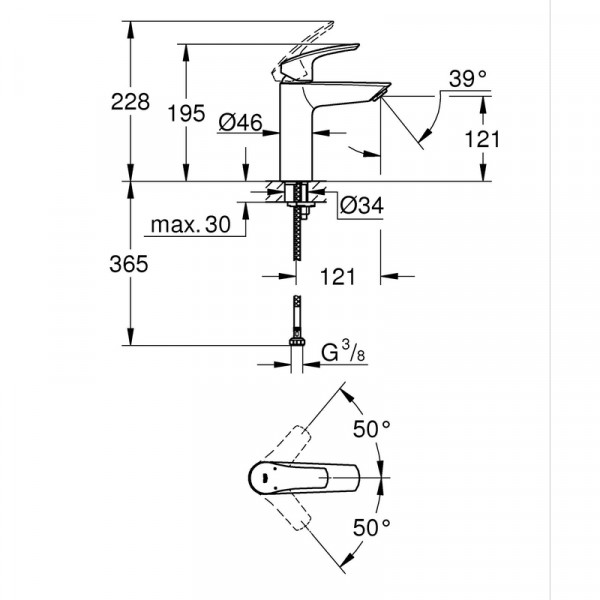 Набор смесителей Grohe Eurosmart 4 в 1 для ванной и кухни (UA123248M3)