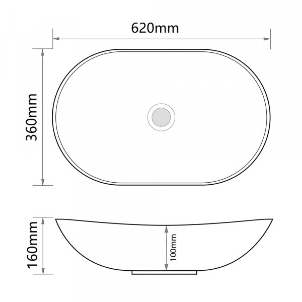 Раковина накладная Mixxus Premium WAVE-0105 EDGE BLACK 620х360х160mm (MP6556)