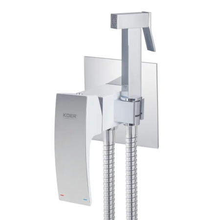 Смеситель для гигиенического душа Koer KB-23007-04 (Цвет хром+белый) (KR5162)