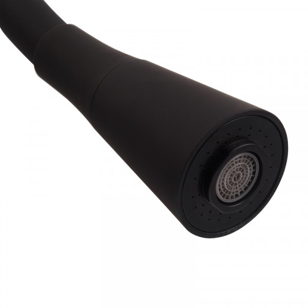 Смеситель для кухни Mixxus SEO-011-T Graphite Refl.Black из нерж.стали SUS304 (Цв.графит+сил.излив черный) (MI8434)