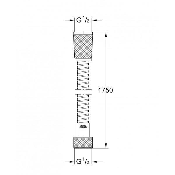 Душевой шланг 1750 Grohe Relexaflex Metal (28139000)