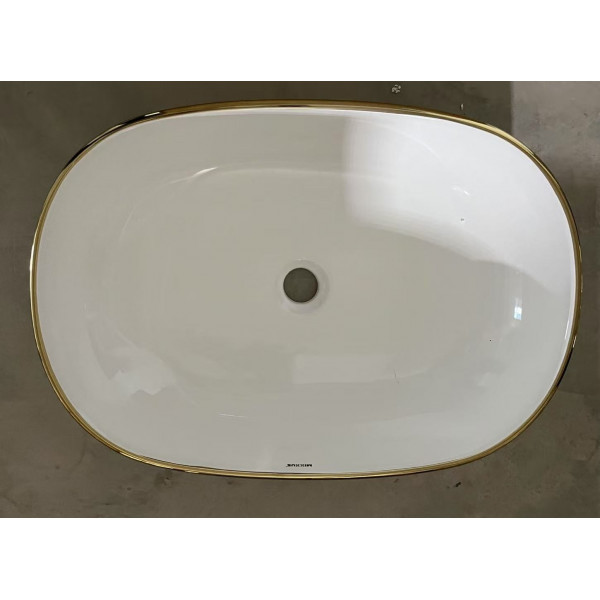 Раковина накладна Mixxus Premium ELLIPSE-0105 EDGE GOLD 600х400х150mm (MP6564)