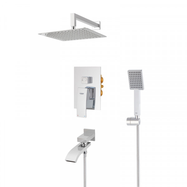 Вбудована душова система із змішувачем Koer KB-66007-01 (Колір хром) (KR3464)