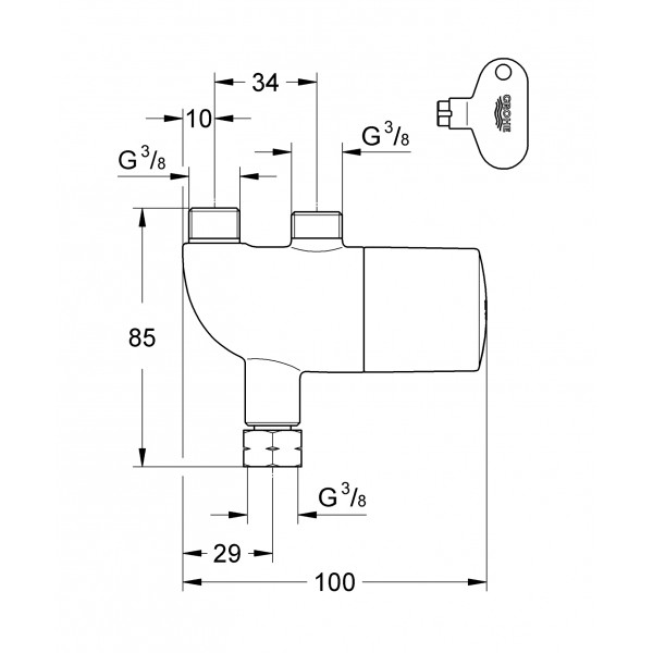 Термостат под раковину Grohe Grohtherm Micro (34487000)