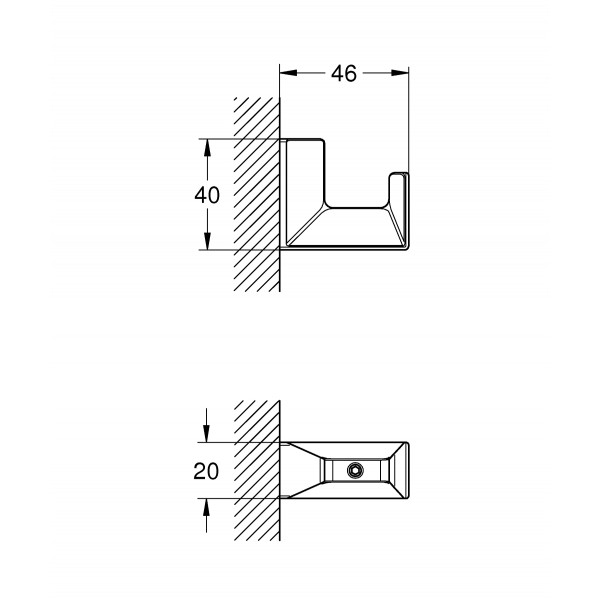 Крючок для халата Grohe Selection Cube (40782000)