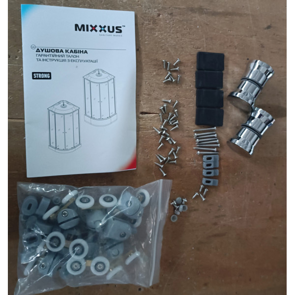Бокс душовий без гідромасажу Mixxus STRONG SB01-90x90x215-FB SATIN з високим піддоном (MI6884)