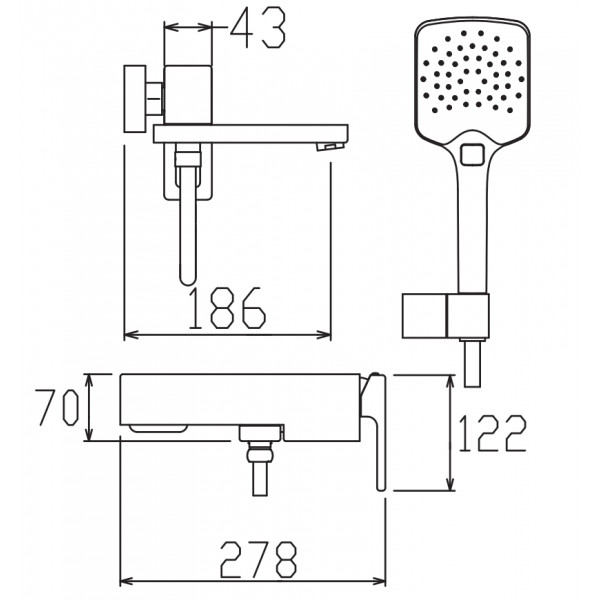 Смеситель для ванны с коротким изливом KOER KB-41009-04 (Цвет хром+белый) (KR5985)
