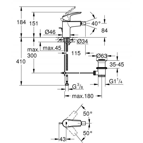 Смеситель для биде Grohe Eurosmart New (32929003)