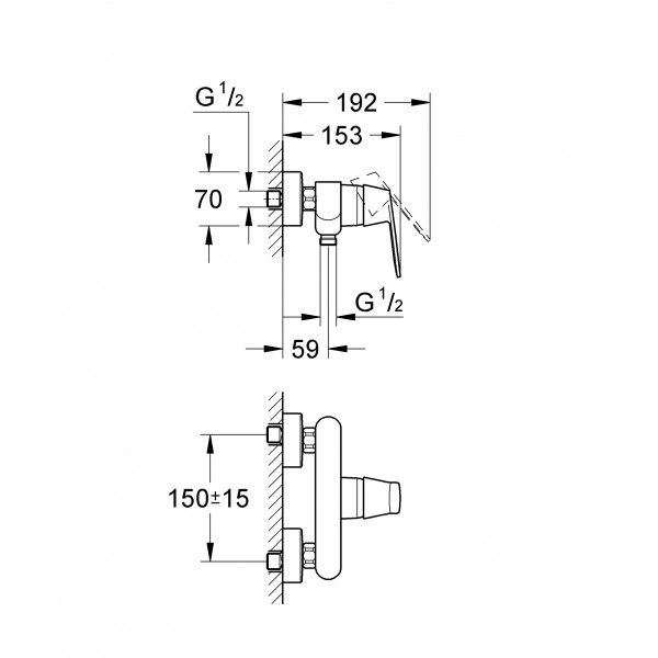 Змішувач для душу Grohe Eurosmart Cosmopolitan (32837000)