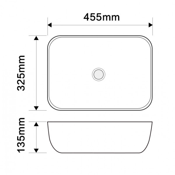 Раковина накладна Mixxus Premium DIVERSE-0112 WHITE-BLACK 455х325х135mm (MP6542)