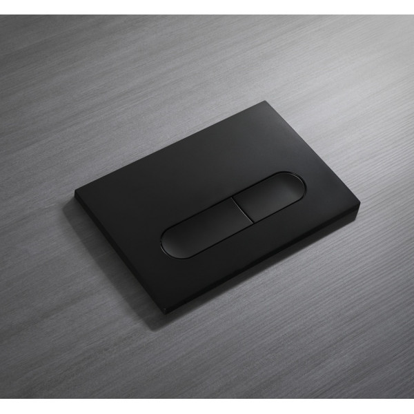 Панель смыва Koer KT-0608-05 240x160x10mm пластиковая, кнопка закругленная (цвет черный матовый) (KR6125)