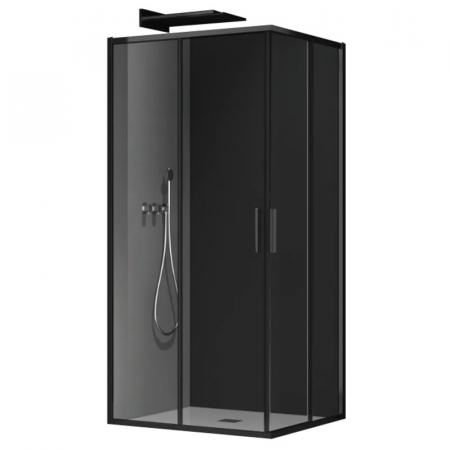 Душевая кабина без поддона Koer SR SC10-90x90x195-TR-07 прозрачное стекло Easy Clean 6мм, графит (KR5944)