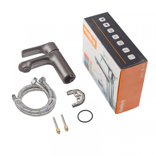 Змішувач для умивальника Haiba Milano 001 Graphite (HB4033)
