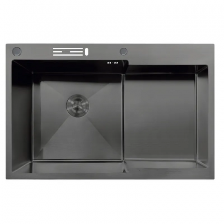 Мойка MIXXUS MH7849L-HK GRAPHITE (MH7849L-HK NANO-BLACK)(3.0/0.9) из нержавеющей стали 
