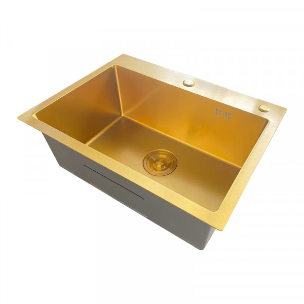 Мийка Mixxus MH5843 Micro Decor Brushed Gold (3.0/0.8) з нерж. сталі (колір матове золото) (MI8218)