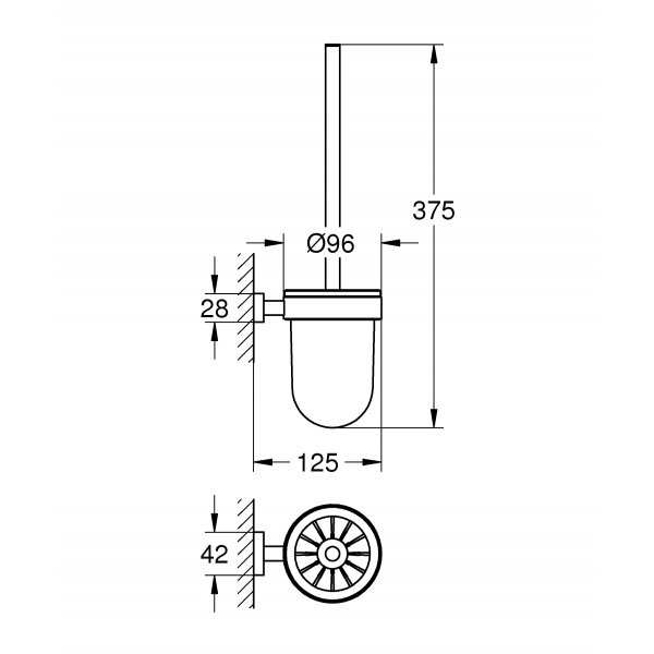 Туалетный ершик в комплекте Grohe Essentials Cube New (40513001)