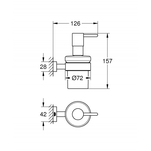 Дозатор жидкого мыла Grohe Essentials Cube New (40756001)