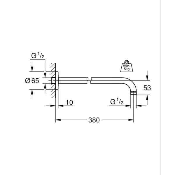 Душевой кронштейн Grohe RSH 380 мм (28361000)