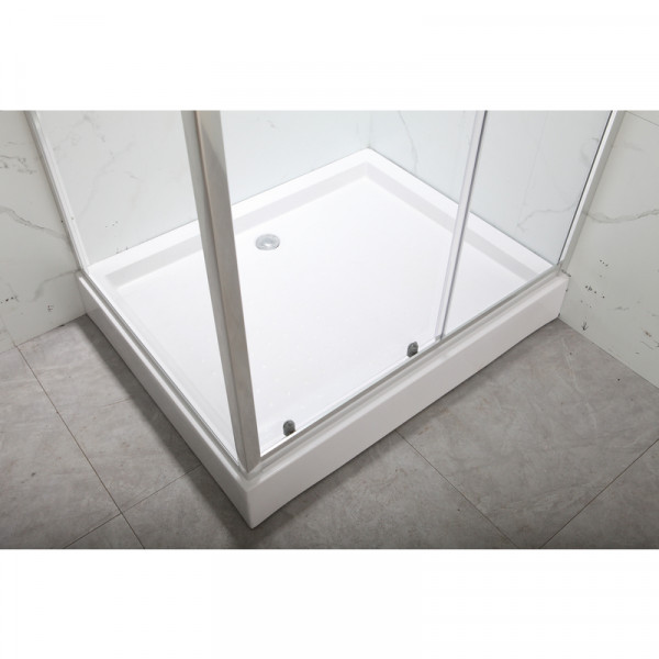 Душова кабіна з низьким піддоном MIXXUS HARD SCT01-100x80x198-TR CHROME прозоре скло 5мм NEW (в 2 ящ) (MI8367)